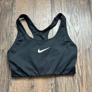Nike Women's Black Sports Bra with White Logo